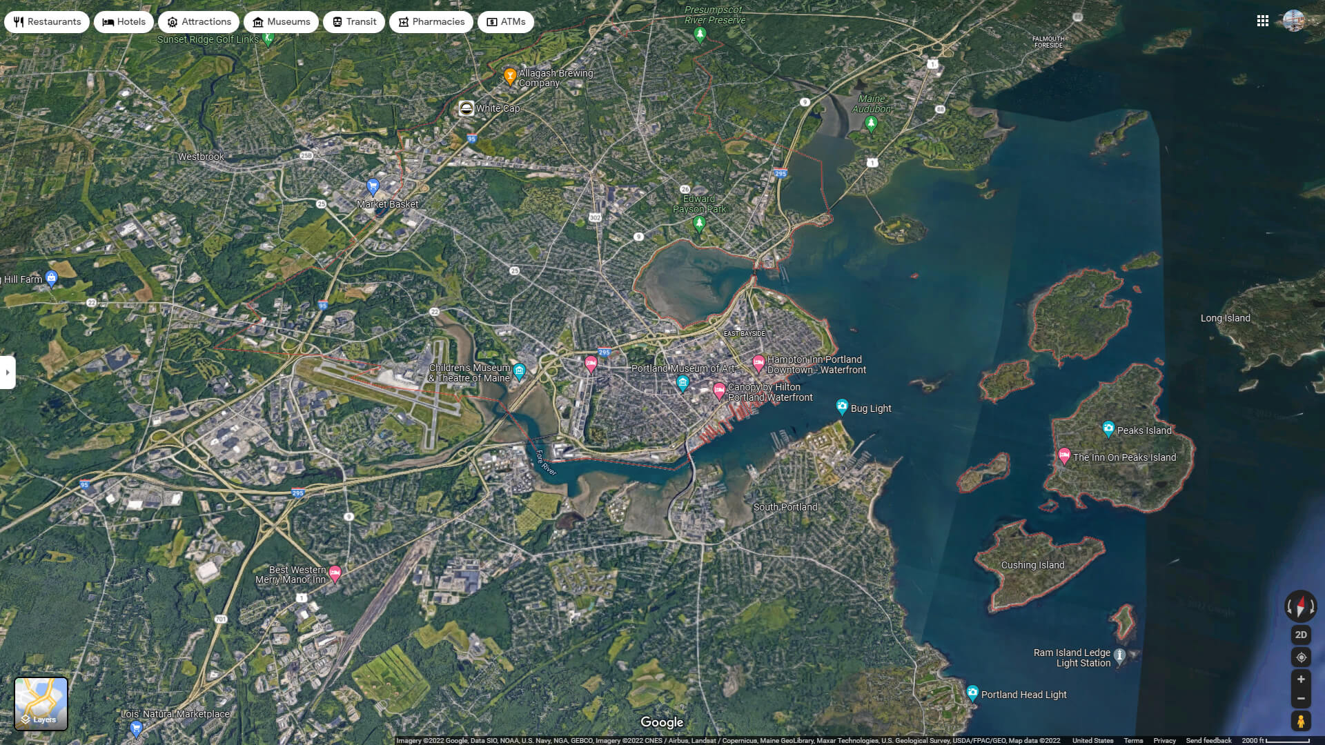 Portland Aerial Map Maine
